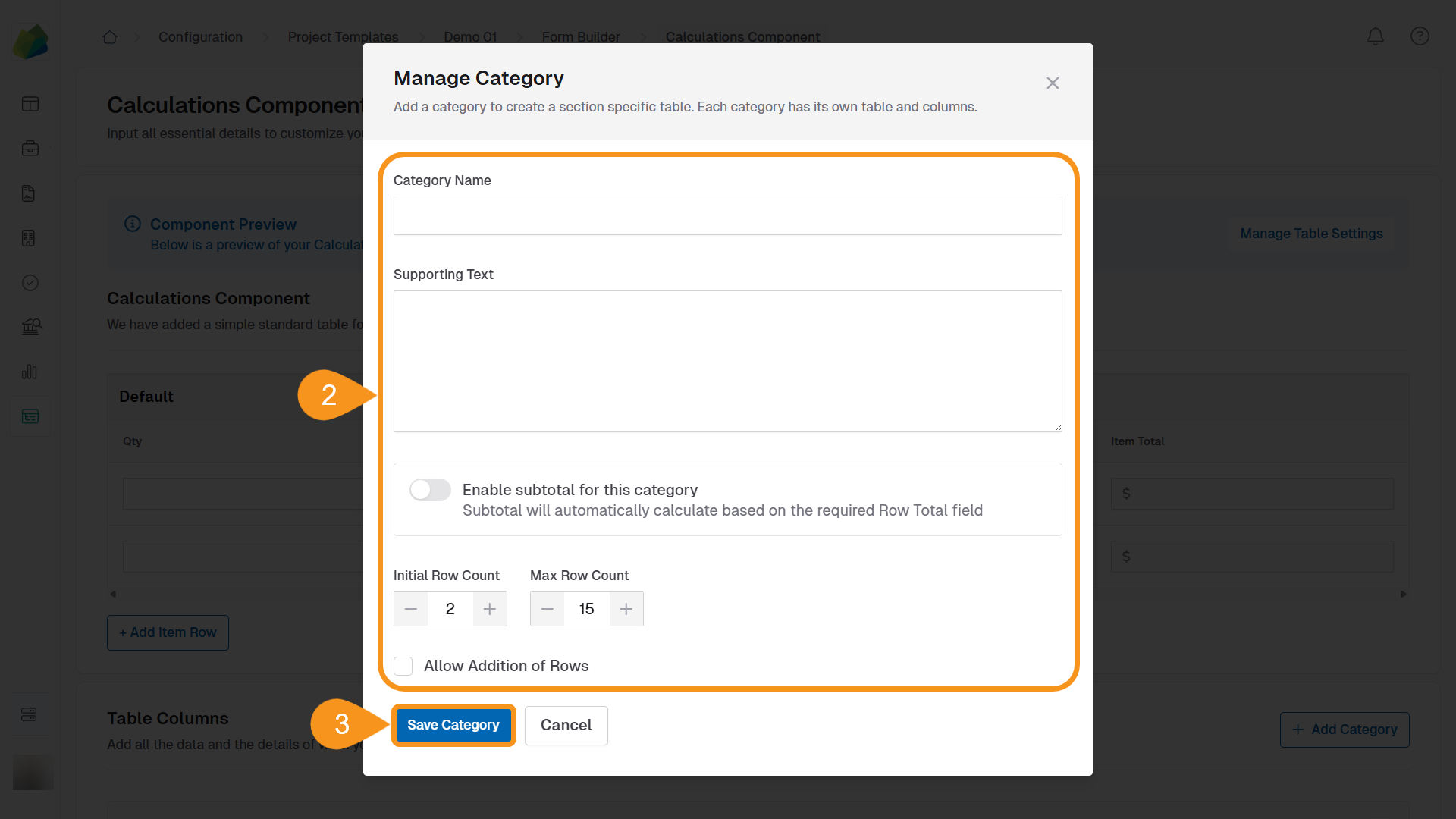 Add Categories